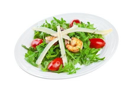 salad_eruca_shrimps_food_fresh