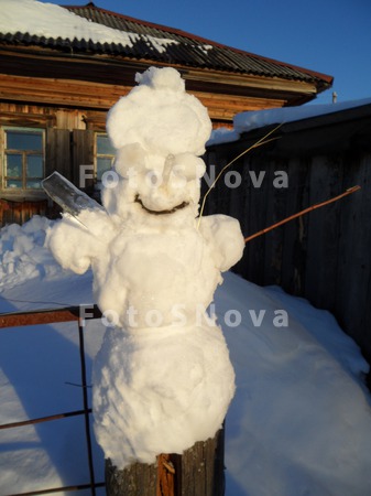 Zima,_snegovik,_derevnya.
