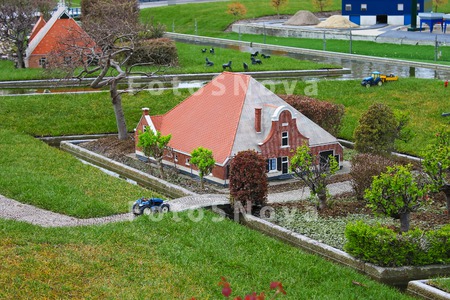 people_farm_pasture_canal_cow_